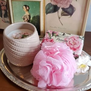 Bath Bundle Lux Soap and Candle Set - Peony